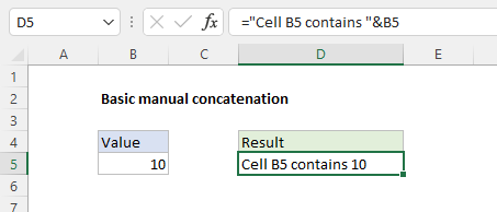 Example of concatenation in an Excel formula