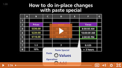 Paste Special to perform in-place changes