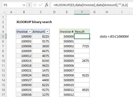XLOOKUP with 1 million rows of data