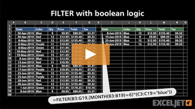 How to use the FILTER function with multiple conditions