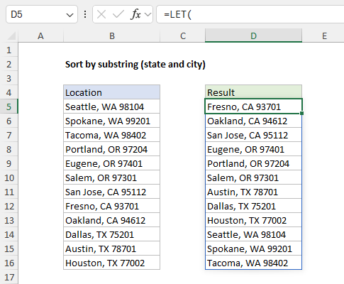 How to sort by State and then by City with SORTBY