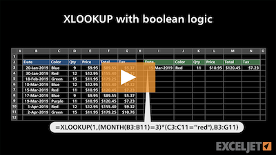 XLOOKUP with multiple criteria and Boolean logic