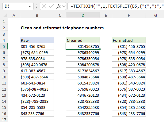 A modern formula to clean up phone numbers