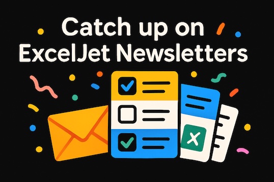 Catch up on previous Exceljet emails
