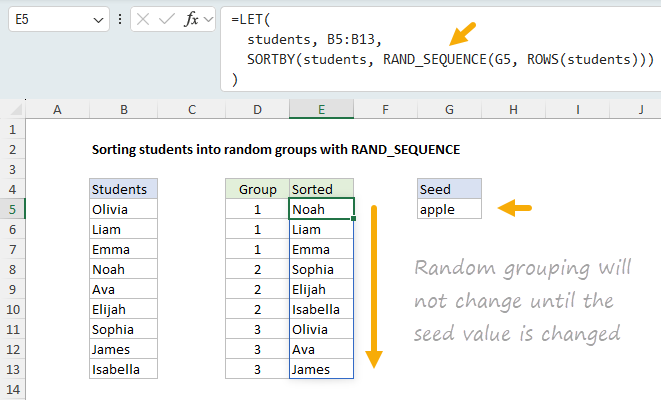 A reproducible random sort with RAND_SEQUENCE